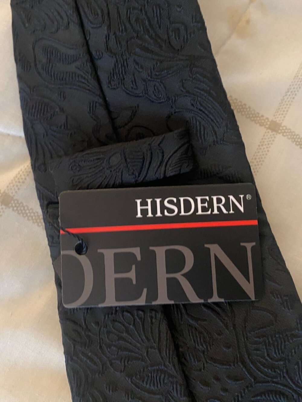 Hisdern - Men's Silk Tie in Black NWT